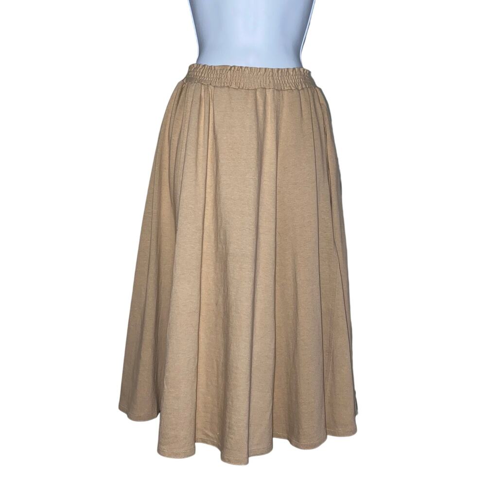 Vintage Flowy Light Academia Heavy Cotton Midiโ Skirt